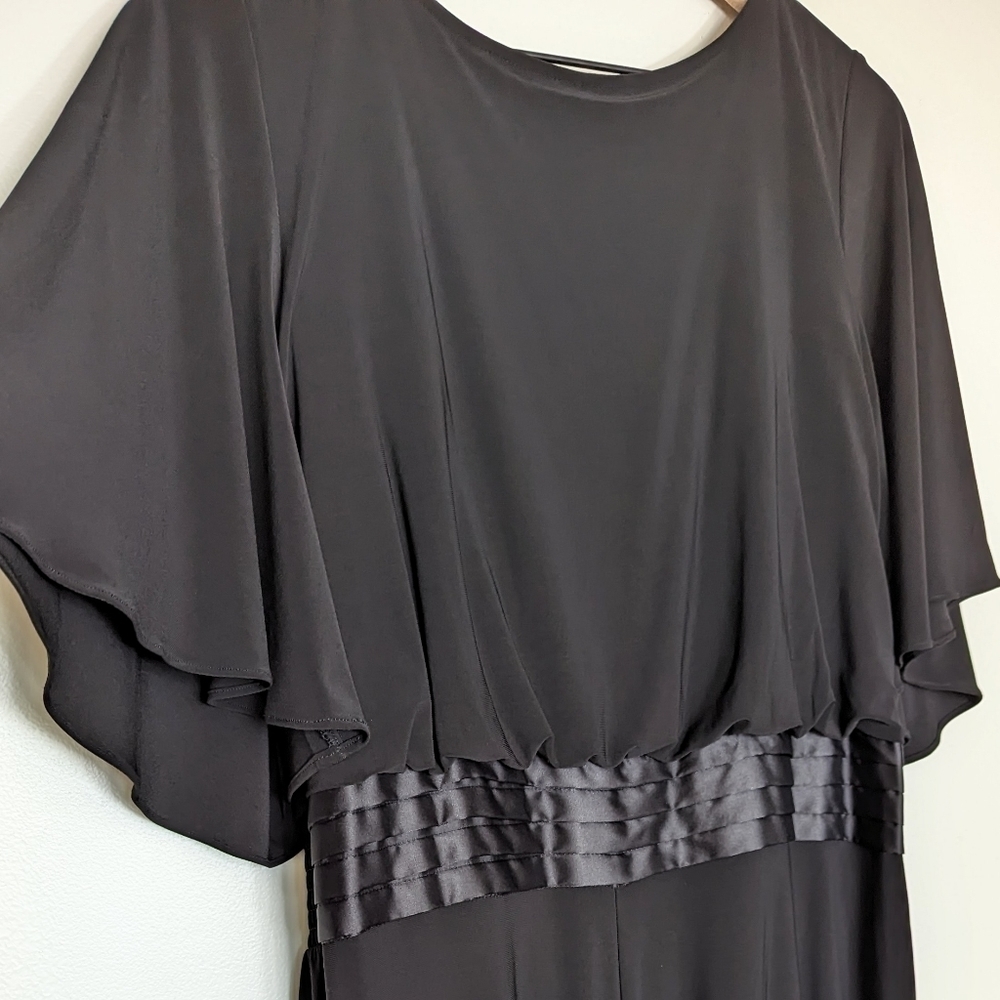 NWT Adrianna Papell Romper Black Wide Flutter Sleeve Elastic Belt Detail Size 14 - Picture 12 of 12